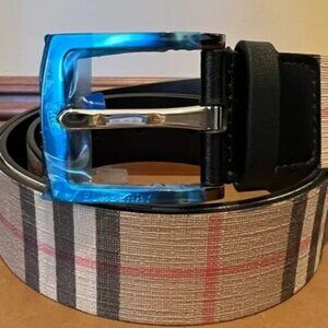 Burberry Men’s Vintage Check Leather Belt